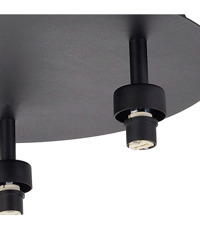 Keene 35cm Round 3 Light G9 Flush Sand Black / Clear Crystal Shade-9