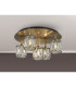 Keene 46cm Round 5 Light G9 Flush Antique Brass / Clear Crystal Shade-3