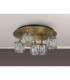 Keene 46cm Round 5 Light G9 Flush Antique Brass / Clear Crystal Shade-9