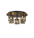 Keene 46cm Round 5 Light G9 Flush Light Satin Black / Smoke Crystal Shade-1