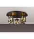 Keene 46cm Round 5 Light G9 Flush Light Satin Black / Smoke Crystal Shade-3
