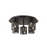 Keene 46cm Round 5 Light G9 Flush Light Satin Black / Smoke Crystal Shade-4