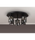 Keene 46cm Round 5 Light G9 Flush Light Satin Black / Smoke Crystal Shade-9