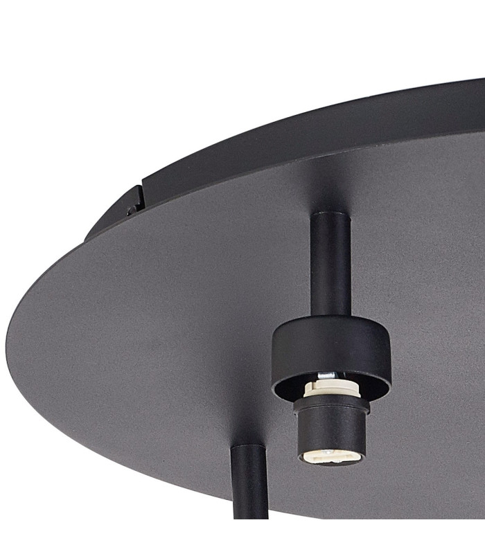 Keene 46cm Round 5 Light G9 Flush Sand Black / Clear Crystal Shade-7