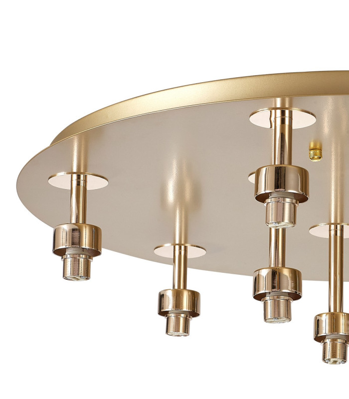 Keene Round 9 Light G9 Flush Light French Gold / Clear Crystal Shade-5