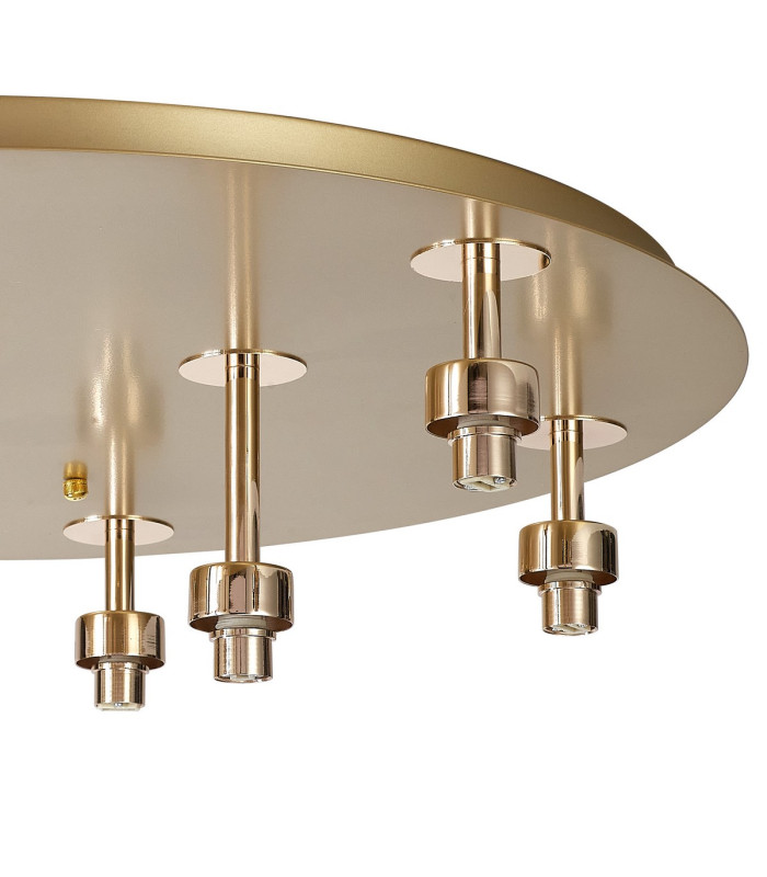 Keene Round 9 Light G9 Flush Light French Gold / Clear Crystal Shade-6