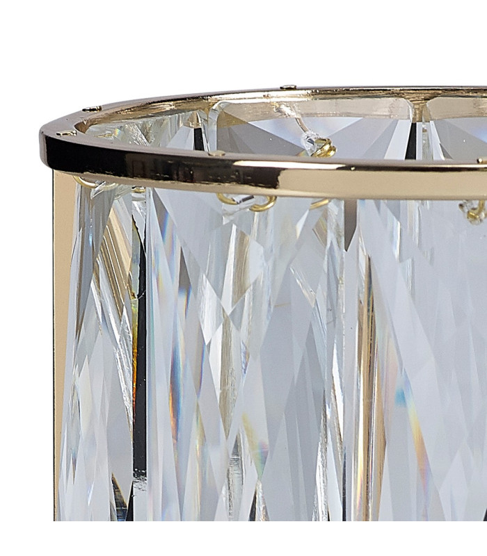 Keene Round 9 Light G9 Flush Light French Gold / Clear Crystal Shade-7