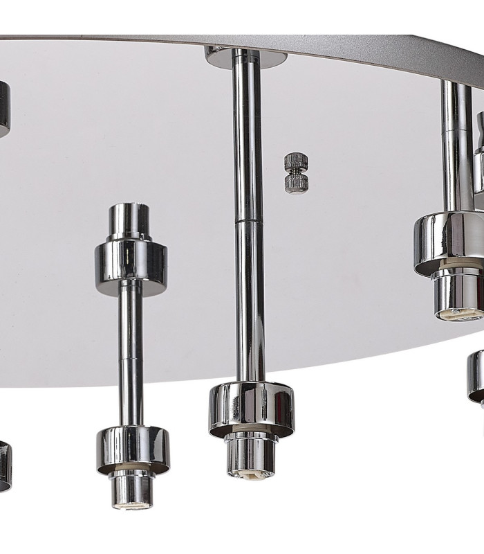 Keene 60.8cm Round 9 Light G9 Flush Light Polished Chrome / Clear Crystal Shade-6