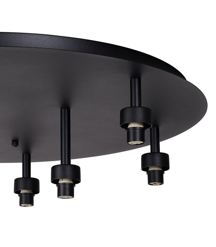 Keene Round 9 Light G9 Flush Light Satin Black / Smoke Crystal Shade-6