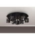 Keene Round 9 Light G9 Flush Light Satin Black / Smoke Crystal Shade-9