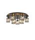 Keene 60.8cm Round 9 Light G9 Flush Sand Black / Clear Crystal Shade-1