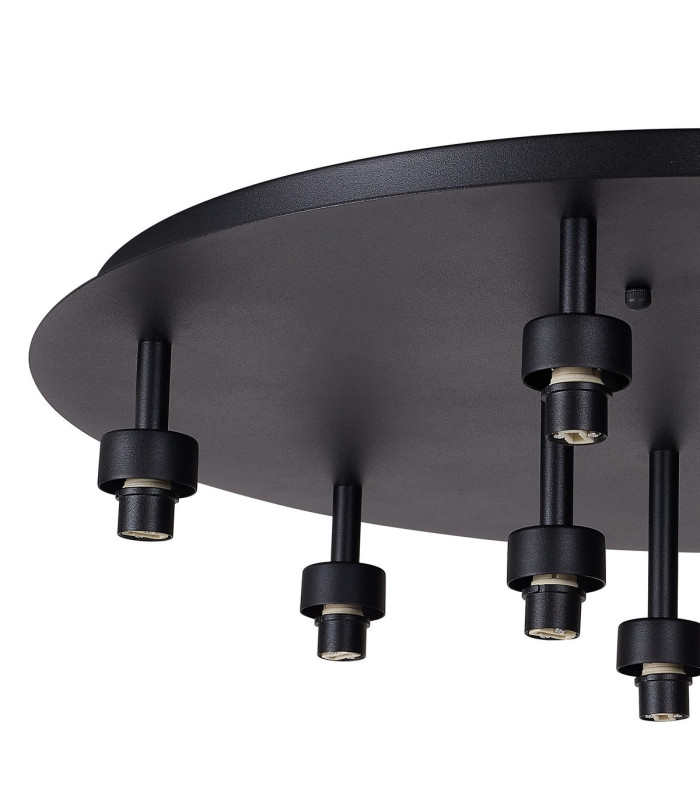 Keene 60.8cm Round 9 Light G9 Flush Sand Black / Clear Crystal Shade-9