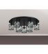 Keene 60.8cm Round 9 Light G9 Flush Sand Black / Clear Crystal Shade-13