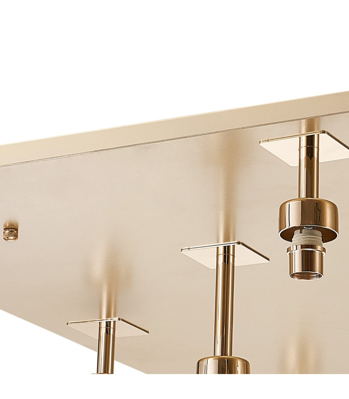 Keene Square 13 Light G9 Flush Light French Gold / Clear Crystal Shade Item Weight: 21.1kg-5