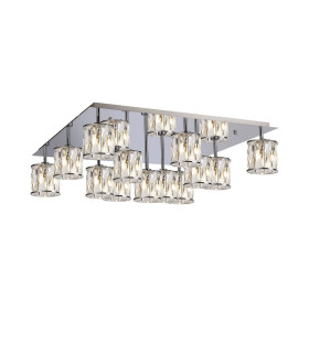 Keene Square 13 Light G9 Flush Light Polished Chrome / Clear Crystal Shade Item Weight: 21.1kg-1