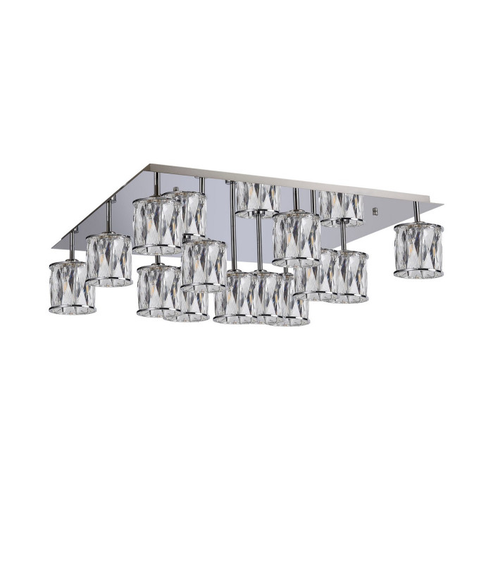 Keene Square 13 Light G9 Flush Light Polished Chrome / Clear Crystal Shade Item Weight: 21.1kg-4