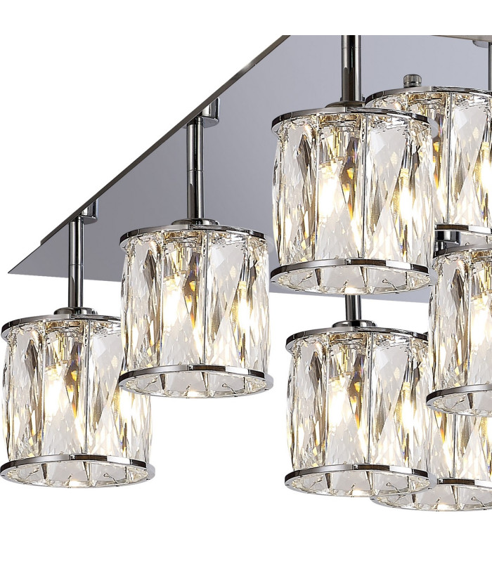 Keene Square 13 Light G9 Flush Light Polished Chrome / Clear Crystal Shade Item Weight: 21.1kg-5