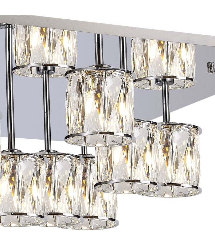 Keene Square 13 Light G9 Flush Light Polished Chrome / Clear Crystal Shade Item Weight: 21.1kg-6