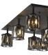 Keene Square 13 Light G9 Flush Light Satin Black / Smoke Crystal Shade Item Weight: 21.1kg-5