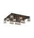 Keene Square 13 Light G9 Flush Sand Black / Clear Crystal Shade Item Weight: 21.1kg-1