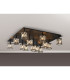Keene Square 13 Light G9 Flush Sand Black / Clear Crystal Shade Item Weight: 21.1kg-3