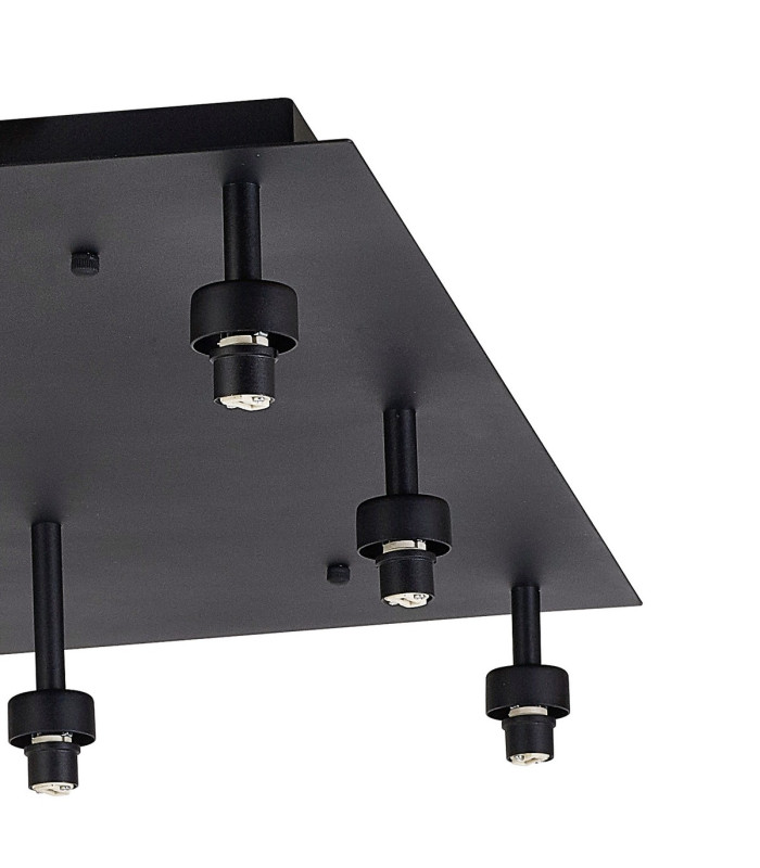 Keene Square 13 Light G9 Flush Sand Black / Clear Crystal Shade Item Weight: 21.1kg-9