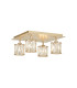 Keene Square 4 Light G9 40cm Flush Light French Gold / Clear Crystal Shade-1