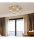 Keene Square 4 Light G9 40cm Flush Light French Gold / Clear Crystal Shade-4