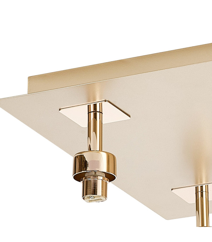 Keene Square 4 Light G9 40cm Flush Light French Gold / Clear Crystal Shade-9