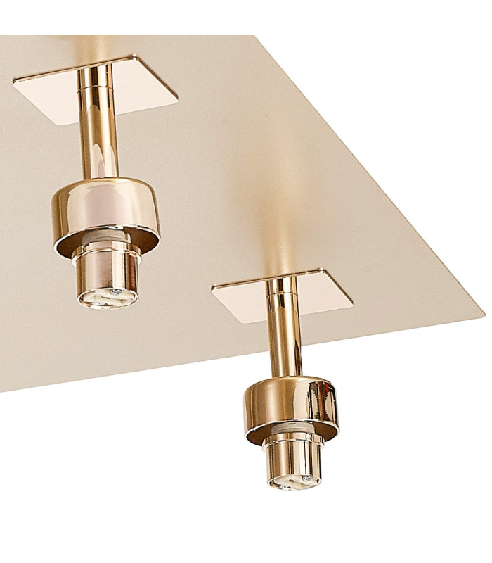 Keene Square 4 Light G9 40cm Flush Light French Gold / Clear Crystal Shade-10