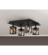 Keene Square 4 Light G9 40cm Flush Light Satin Black / Smoke Crystal Shade-3