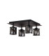Keene Square 4 Light G9 40cm Flush Light Satin Black / Smoke Crystal Shade-4