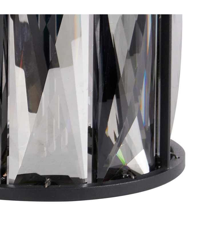 Keene Square 4 Light G9 40cm Flush Light Satin Black / Smoke Crystal Shade-8