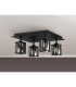 Keene Square 4 Light G9 40cm Flush Light Satin Black / Smoke Crystal Shade-9