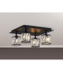 Keene Square 4 Light G9 Flush Sand Black / Clear Crystal Shade-3