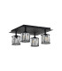 Keene Square 4 Light G9 Flush Sand Black / Clear Crystal Shade-4