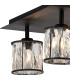 Keene Square 4 Light G9 Flush Sand Black / Clear Crystal Shade-5