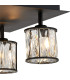 Keene Square 4 Light G9 Flush Sand Black / Clear Crystal Shade-6