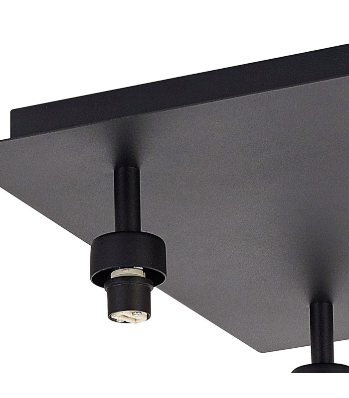 Keene Square 4 Light G9 Flush Sand Black / Clear Crystal Shade-8