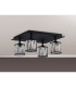 Keene Square 4 Light G9 Flush Sand Black / Clear Crystal Shade-12