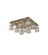 Keene Square 9 Light G9 Flush Antique Brass / Clear Crystal Shade-1