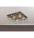 Keene Square 9 Light G9 Flush Antique Brass / Clear Crystal Shade-3