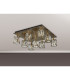 Keene Square 9 Light G9 Flush Antique Brass / Clear Crystal Shade-9