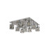 Keene Square 9 Light G9 Flush Light Polished Chrome / Clear Crystal Shade-4