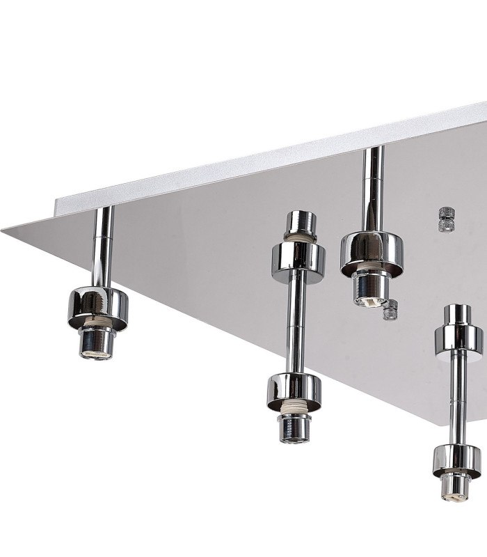 Keene Square 9 Light G9 Flush Light Polished Chrome / Clear Crystal Shade-7