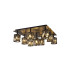 Keene Square 9 Light G9 Flush Light Satin Black / Smoke Crystal Shade-1