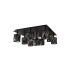 Keene Square 9 Light G9 Flush Light Satin Black / Smoke Crystal Shade-4