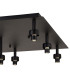 Keene Square 9 Light G9 Flush Light Satin Black / Smoke Crystal Shade-6
