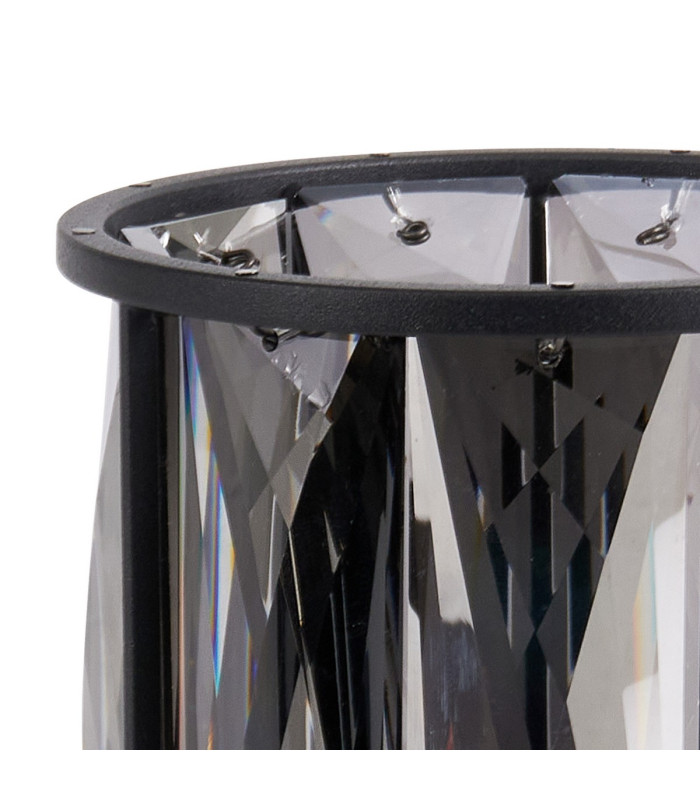 Keene Square 9 Light G9 Flush Light Satin Black / Smoke Crystal Shade-7