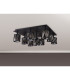 Keene Square 9 Light G9 Flush Light Satin Black / Smoke Crystal Shade-9